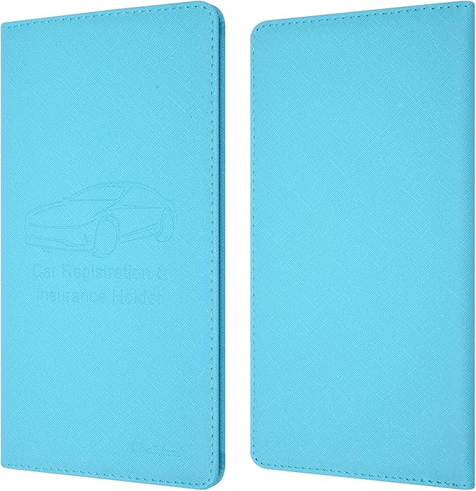 Car Insurance and Registration Holder, 9.5 x 5 Inch PU Leather Vehicle Glove Box Organizer Wallet Case for Insurance Card, Driver License, Paperwork - Mint Green