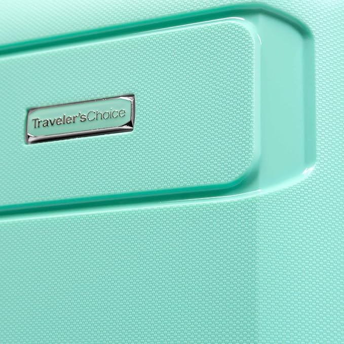 Traveler's Choice Pagosa Indestructible Hardshell Expandable Spinner Luggage, Mint, 22-Inch Carry-on