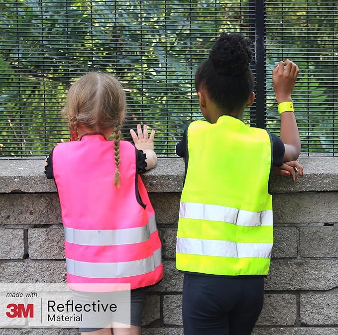 Salzmann Children's High Visibility Vest - Reflective Safety Vest with Zipper - Made with 3M Reflective Material