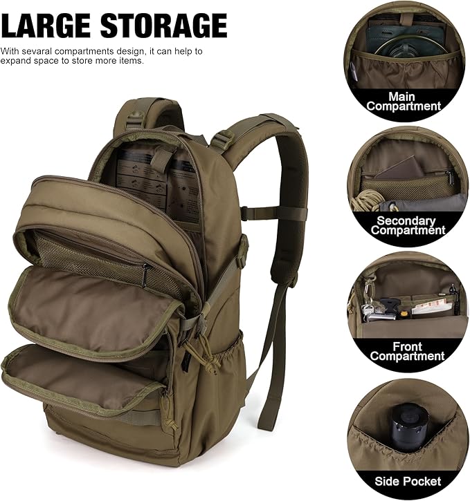 Mardingtop Military Tactical Backpack for Men 28L Molle Rucksack Assault Pack EDC Daypack for Hiking,Travel,Camping, Hunting