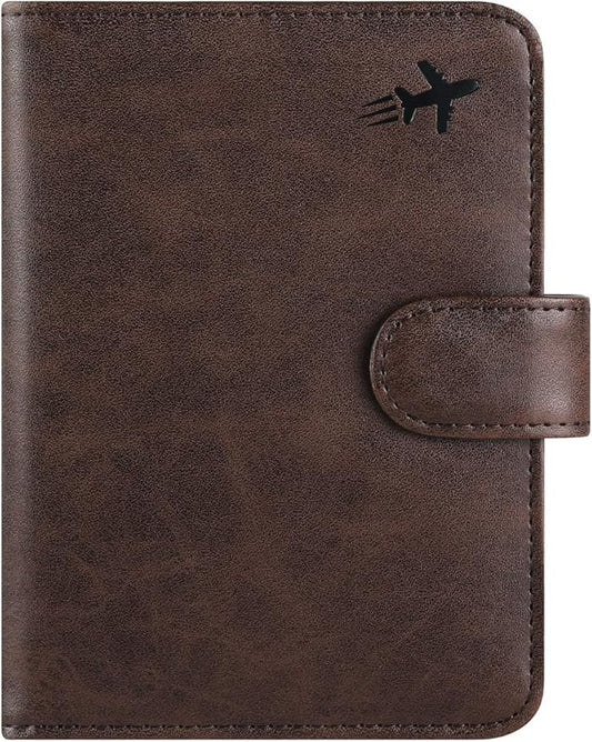 Passport Holder Cover Wallet RFID Blocking Leather Card Case Travel Accessories for Women Men (Z #Chocolate)