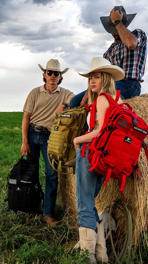 AMERICANPHOENIX 45L Elite Tactical Backpack | 3X Stronger Work & Military Backpack | Water Resistant and Heavy Duty | 3 Day MOLLE Bug Out Bag (Scarlet Sage)