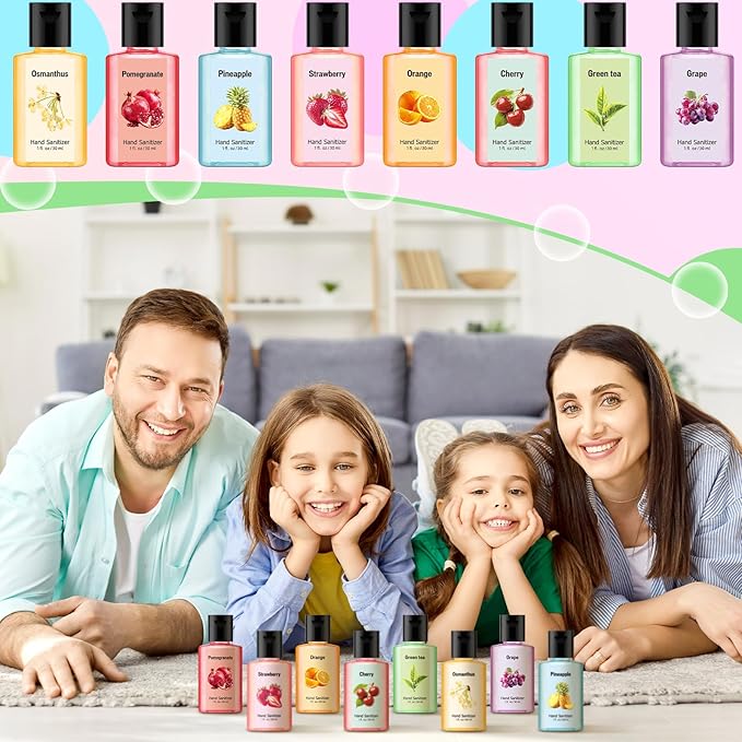 Frienda 24 Pcs Mini Hand Sanitizers Bulk Travel Size 1 Fl oz Scented Hand Sanitizer Pocket for Christmas Stocking Stuffers Women Men Nurse Coworker Teacher Office Gifts Homeless Care Package Supplies