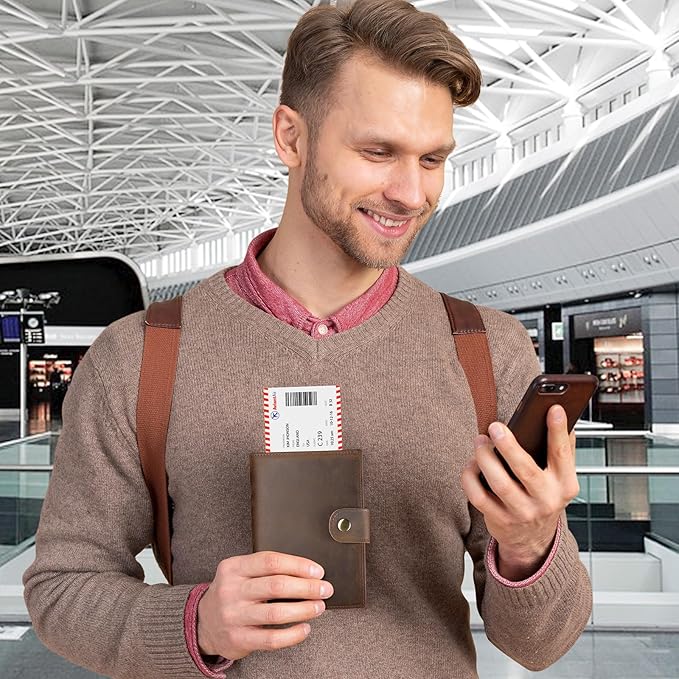 RFID Blocking Passport Wallet Travel Passport Holder Cover for Men and Women