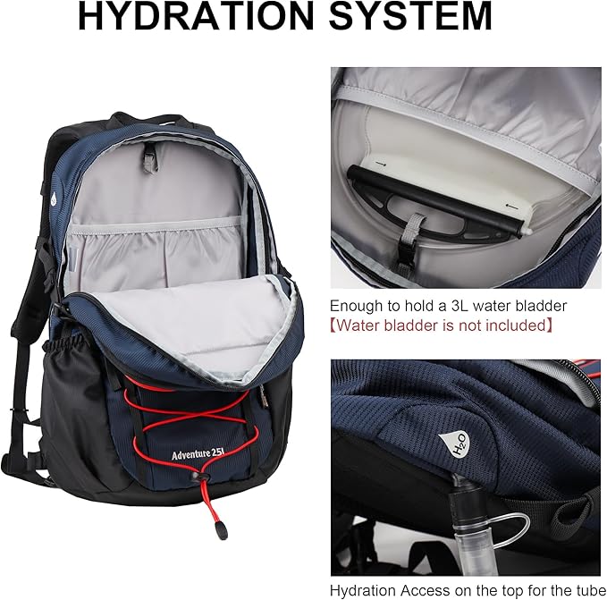 MOUNTAINTOP Hiking Backpack,25/30L Camping Backpack, Men Women Hiking Daypack Lightweight Travel Backpack for Climbing