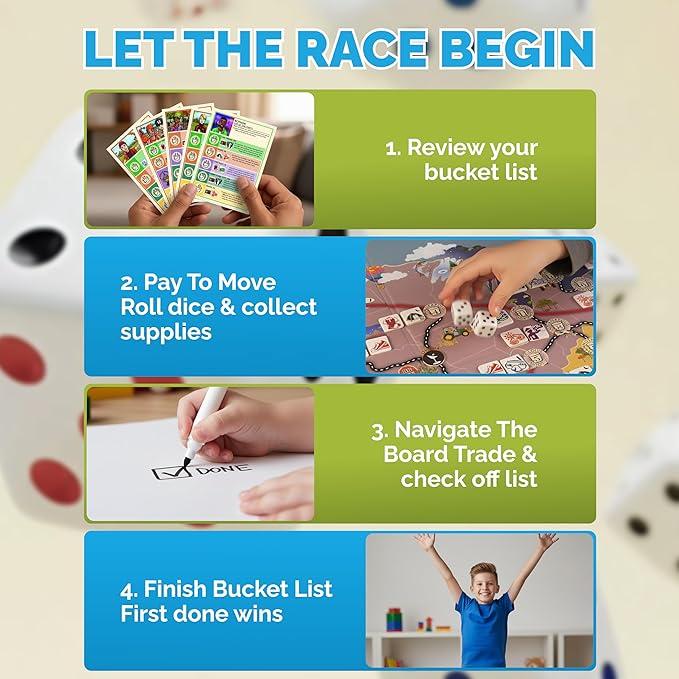 Bucket Race Strategy Board Game - Strategic Adventure Friends and Family Games for Kids and Adults - Easy-to-Learn Competitive Group Gameplay for 3-5 Players and Ages 10+ - Takes 45-60 Minutes to Play