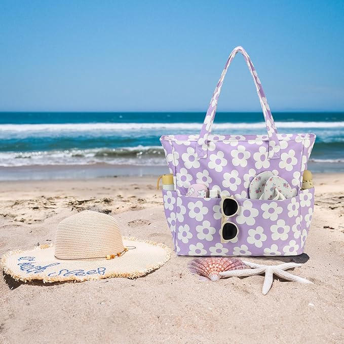 Bluboon Waterproof Beach Tote Pool Bags for Women Ladies Extra Large Carry On Bag With Wet Compartment for Weekender Travel