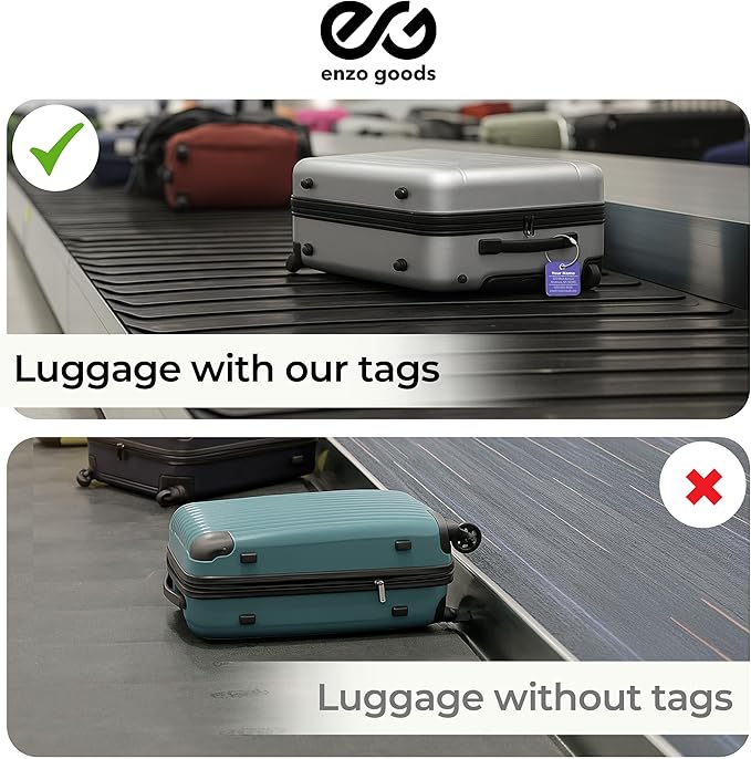 Personalized Luggage Tag | 2 Pack | Custom Luggage Tags for Suitcases | Kids Backpack Tag | 10 Color Options & Choose Font, Font Color
