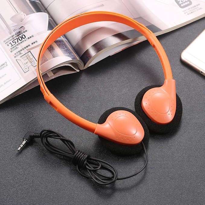 CN-Outlet 50 Pack Classroom Headphones Bulk for Kids School Class Set Headsets for Students Teens Toddler Children and Adults, Wholesale Wired Earphones-Upgrade (10 Mixed Colors, 50 Pack)