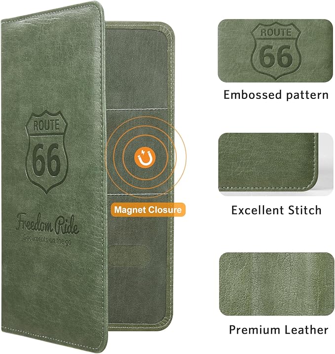 CoBak Car Registration and Insurance Holder - Vehicle Glove Box Car Organizer,Auto Truck Comparment Accessories Case with Magnetic Closure for Driver License,Cards