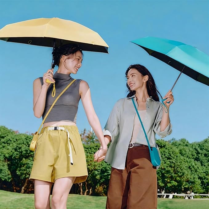 Windproof Mini Travel Umbrella with UPF 50+ Sun & Rain Protection - Ultra Compact & Lightweight, Pocket-Sized for Any Bag, Eco-Friendly Quick-Dry Fabric in Trendy Colors