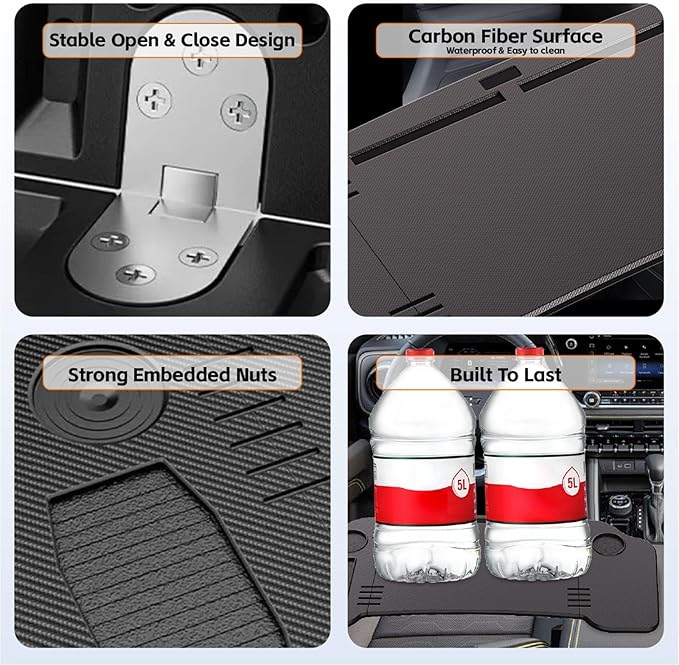 HOACHAN 2 in 1 Car Desk Steering Wheel Tray, Foldable Car Table Holder for Laptop Eating and Traveling, Upgraded Design