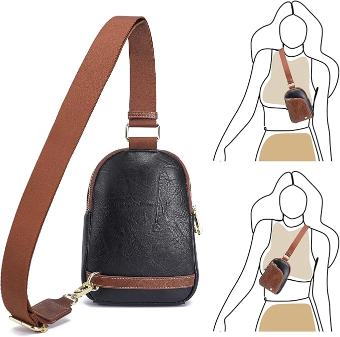 INICAT RFID Blocking Sling Bag Anti Theft Crossbody Bags Women Valentine's Day Gifts Travel Purses Vegan Leather