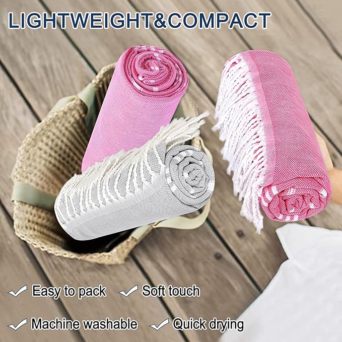 Beach Towel 2 Pack,Sand Free Beach Towels Oversized 39 x 72,Turkish Beach Towel Quick Dry Towel,Lightweight Pool Towels for Adults Travel Towel,Super Absorbent Towels Beach Accessories