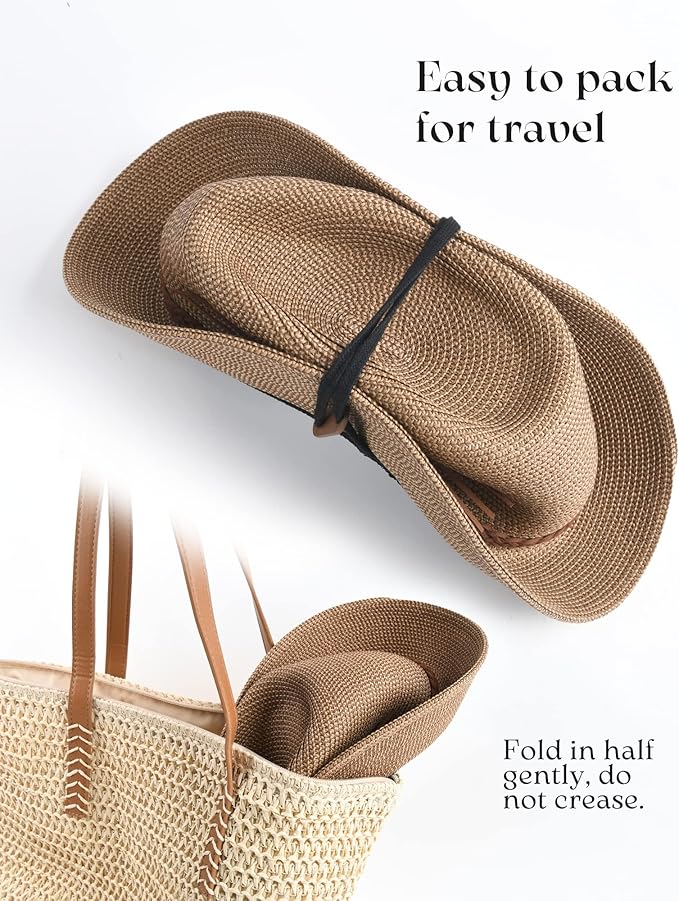 FURTALK Sun Hats for Women Summer Wide Brim UV UPF 80+ Panama Fedora Foldable Packable Straw Beach Hat