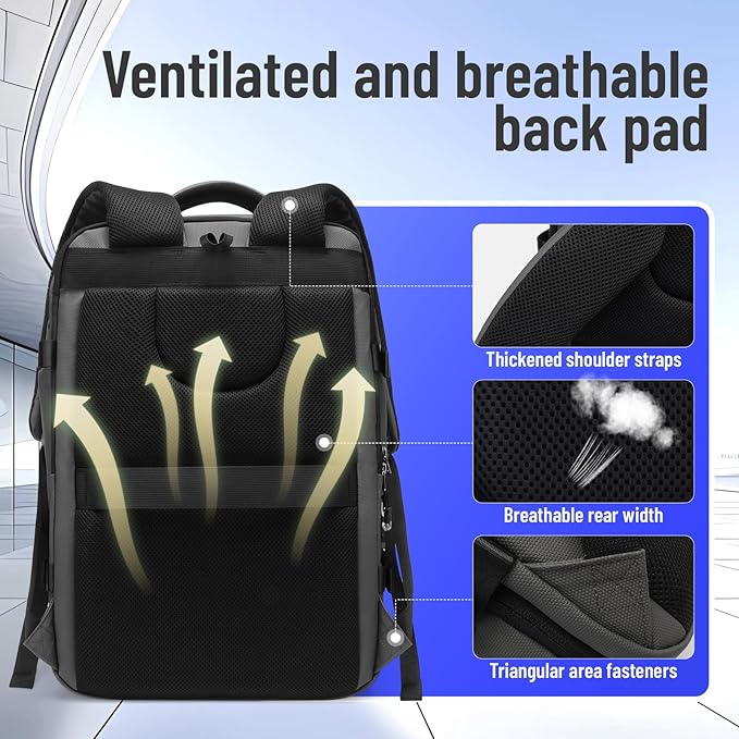 50L Carry on Travel Backpack for Men Women Airline Approved Convertible Duffle Backpack Luggage Bag,TSA Overnight Bags,fits 17" Laptop Smart Backpack-Grey