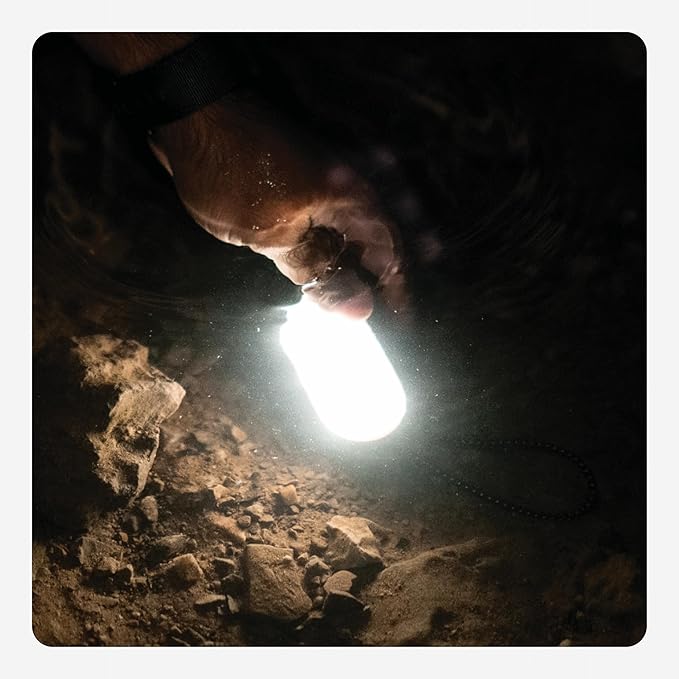 Lander Cairn Mini 150 LM LED Camping Lantern, Dimmable Lighting, IP65 Waterproof, 1050mAh Power Bank, Compact Flashlight for Power Outages, Hurricanes, Emergencies with USB Cable - Blue/Yellow