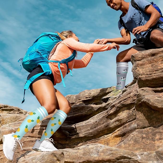 Copper Compression Socks for Women and Men(6 Pairs)-Best Support for Running, Athletic, Nursing, Travel