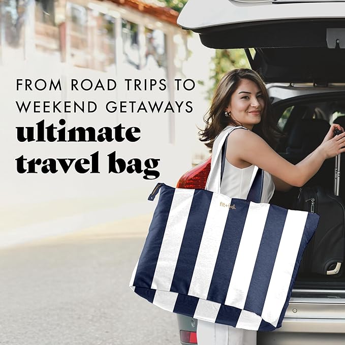 Fit & Fresh Large Beach Bag for Women - Extra Large Travel Tote With Pockets