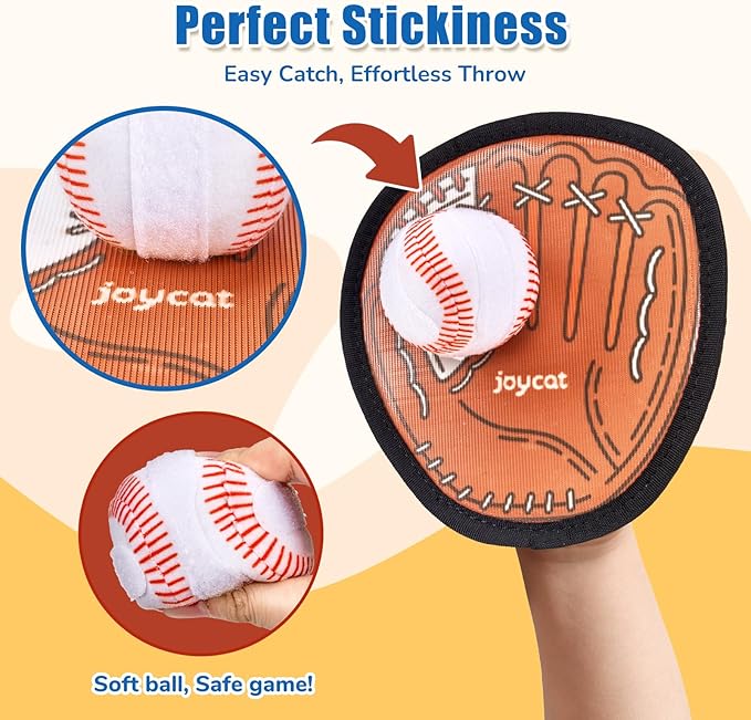 JoyCat Toss and Catch Ball Game Set,Kids Toddler Baseball Glove,Beach Yard Games,Sports&Outdoor Kids Toys,Birthday for 3 4 5 6 7 8 9 10+Year Old Boys Girls