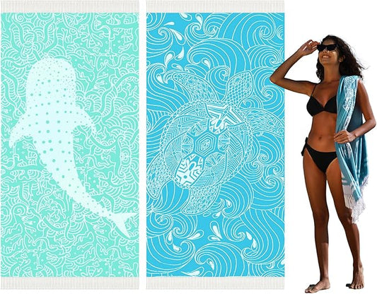 Thin Turkish Beach Towel Lightweight Quick Dry Absorbent Cotton Bathroom Bath Pool Swim Towels Extra Large Oversized Sand Free Beach Accessories Essentials Cloud Gifts for Adult