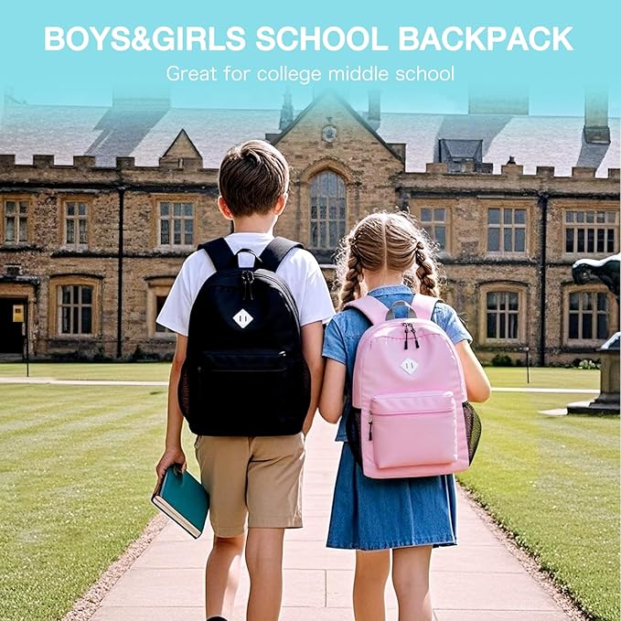 STEAMEDBUN Black Backpack for School,Teens Boys Backpack for Elementary School Bag