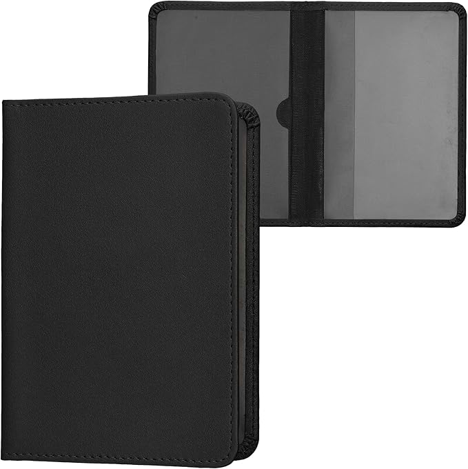 kwmobile Registration and Insurance Holder - Car Document Holder for Vehicle Documents and Cards - PU Leather - Black