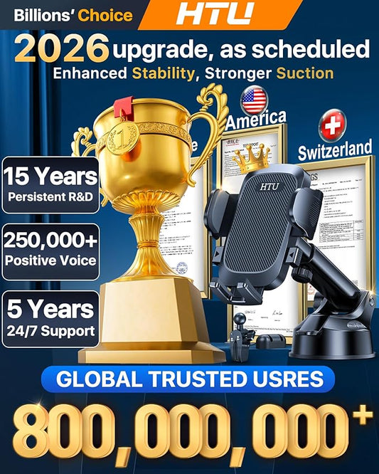 2025 Ultimate Car Phone Holder【80+LBS Strongest Suction & Military-Grade】 Universal Cell Phone Holder Truck Car Mount for Dashboard Windshield Air Vent for iPhone 17 16 Pro Max 15 Samsung 2pcs,Black