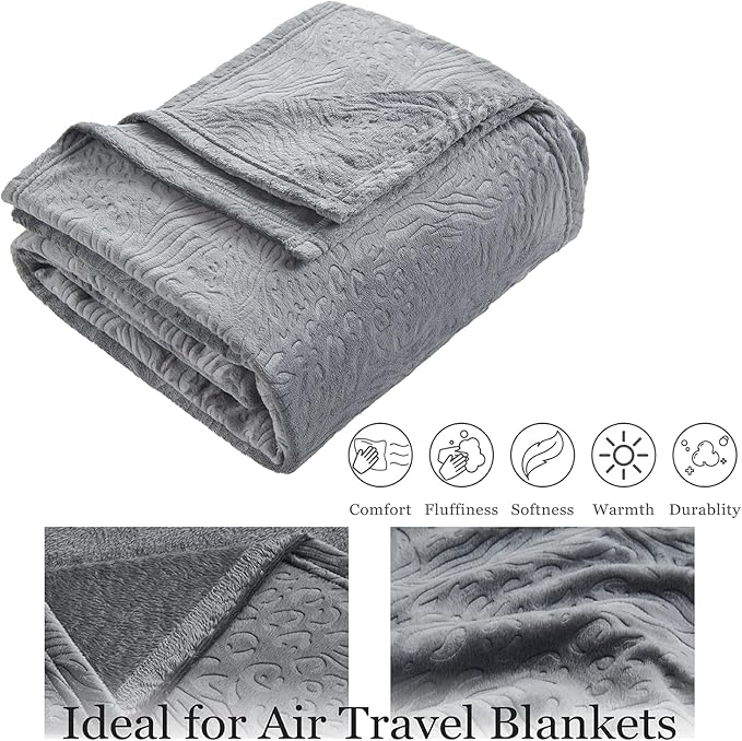 Commollis 2-in-1 Travel Blanket & Pillow for Airplane, Car, Train - Warm Compact Flight Blanket with Luggage Strap & Backpack Clip, Machine Washable, All-Season Use