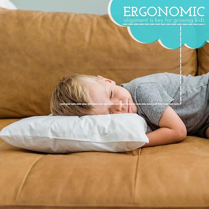 Youth Pillow - 16 X 22 - Soft & Hypoallergenic - Kids Sleeping Pillow - Toddler Bed Pillow - Perfect Size - Backed by Our Love The Fluff Guarantee (2 Pack)