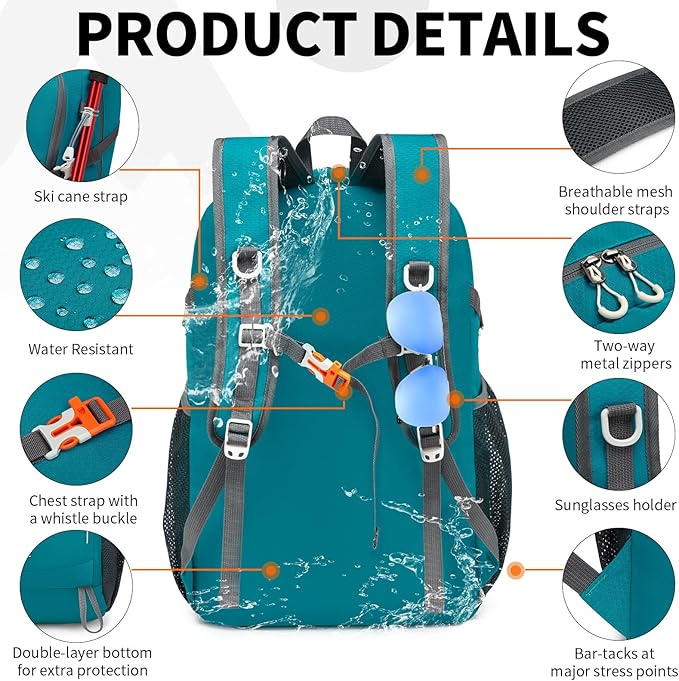 35L Lightweight Packable Backpack – Durable Foldable Daypack for Travel, Hiking, and Gym (Green)