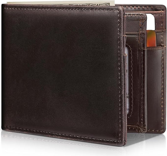 Artpaxy Mens Wallet Bifold Genuine Leather RFID Blocking Wallet for Men with 1 ID Windows 13 Card Holders 2 cash pockets 1 Gift Box