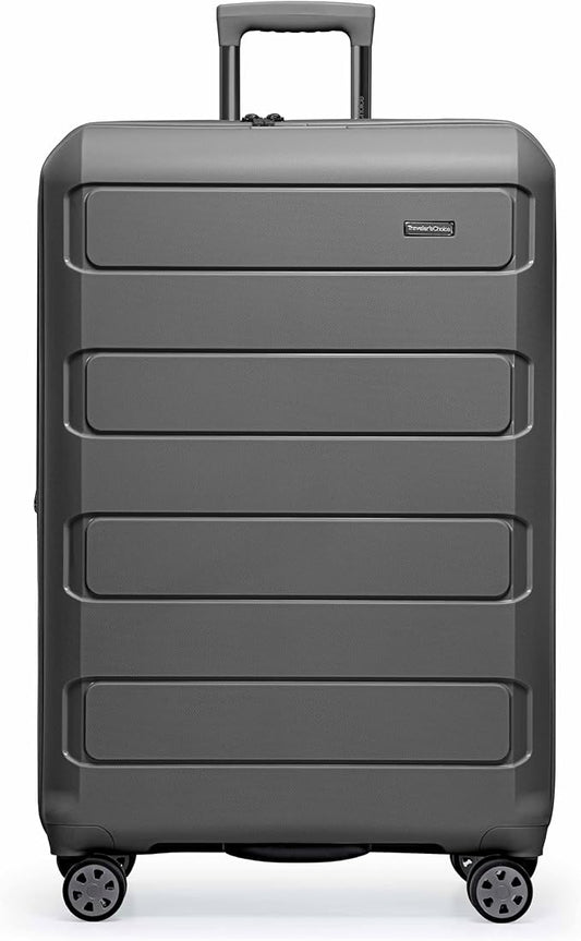 Traveler's Choice Pagosa Indestructible Hardshell Expandable Spinner Luggage, Gray, 30-Inch Large