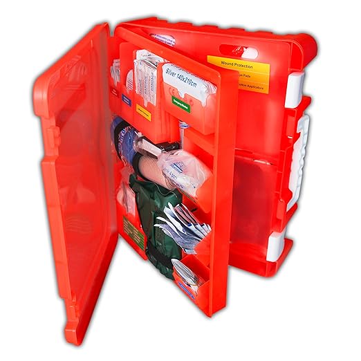 Rapid Care First Aid Kit, 100 Person Trauma Kit, 217 Pieces, ANSI 2021 Compliant, Exceeds OSHA Standards, AB2660 Trauma Ready, for Workplace, Home, Jobsite, Outdoor Emergency Use