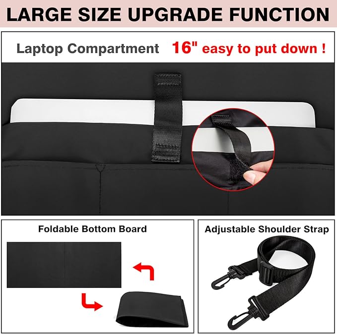 IBFUN Utility Tote Bag with 14/24 Pockets Zip Top Teacher Tote Bag for Teacher/Work Women