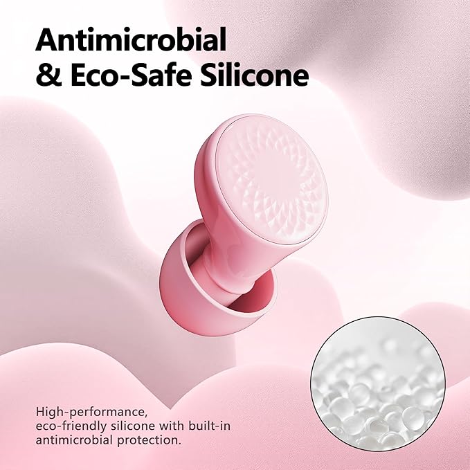 Ear Plugs for Sleeping Noise Cancelling, 45dB for Noise Reduction, Noise-Reducing Earplugs for Sleeping, Concerts, Shooting, Silicone Hearing Protection Earbuds with 8 Eartips (Rose, One Size)