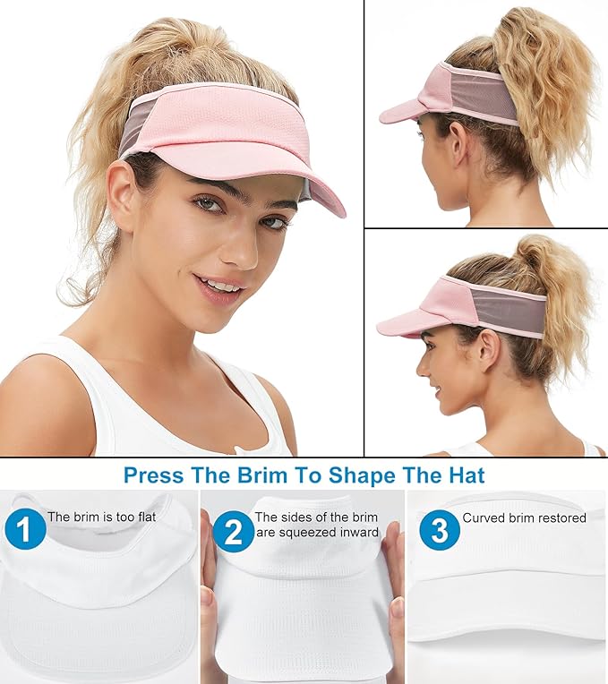 Sun Visor Hats for Men Women Lightweight Portable Stretchy Sun Hat for Running Tennis Golf