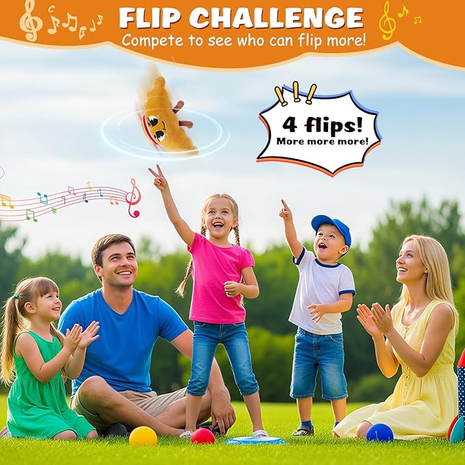 Flip & Pass The Croissant, Electronic Interactive Game, Hilarious Family Party Games for Kids Ages 3, 4-8+, Indoor/Outdoor Toys, 3 4 5 6 7 8 Year Old Girl & Boy Birthday Gift, Christmas & Travel Fun
