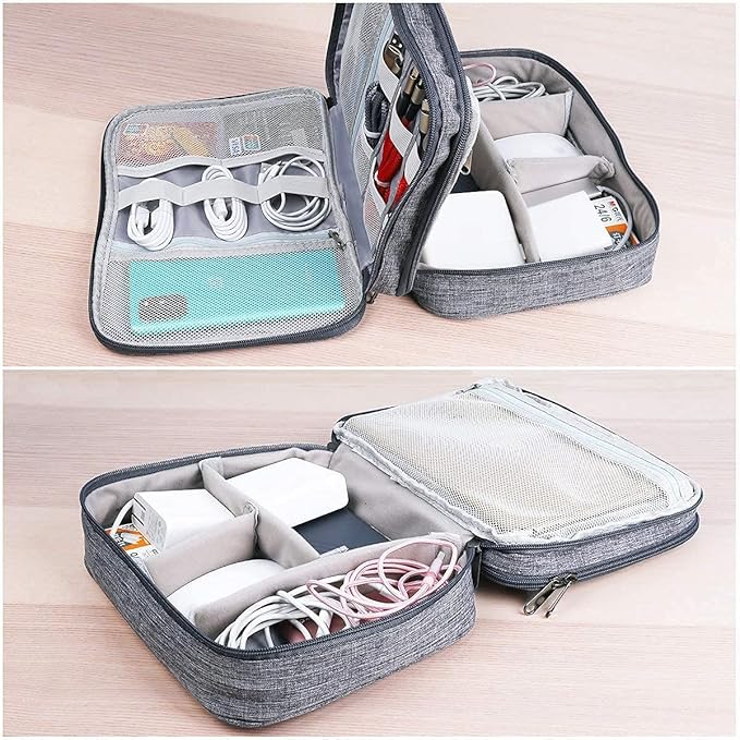 Electronics Organizer, Jelly Comb Electronic Accessories Cable Organizer Bag Waterproof Travel Cable Storage Bag for Charging Cable, Power Bank, iPad