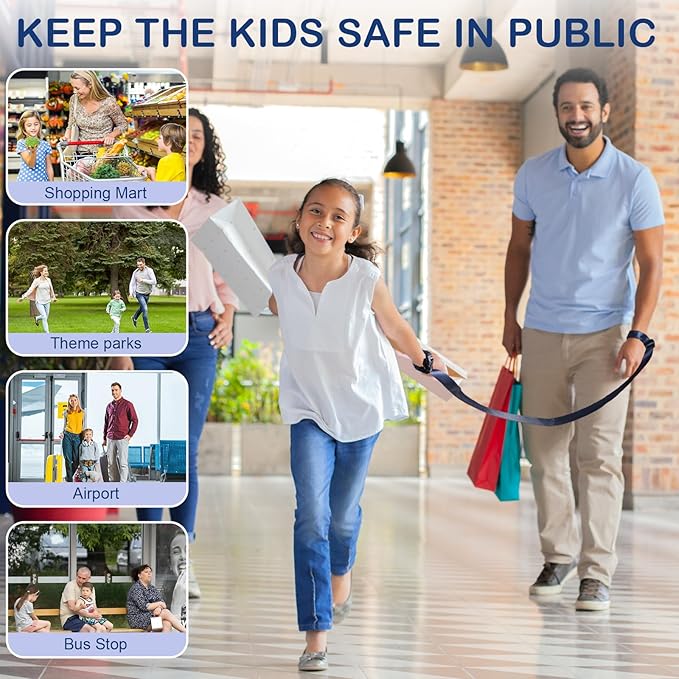 Secure Wrist Leash Harness for Older Children with Autism Special Needs ADHD, Escape Proof Wrist Leash with Adjustable Tether and Lock Buckle, Child Elopement Leash