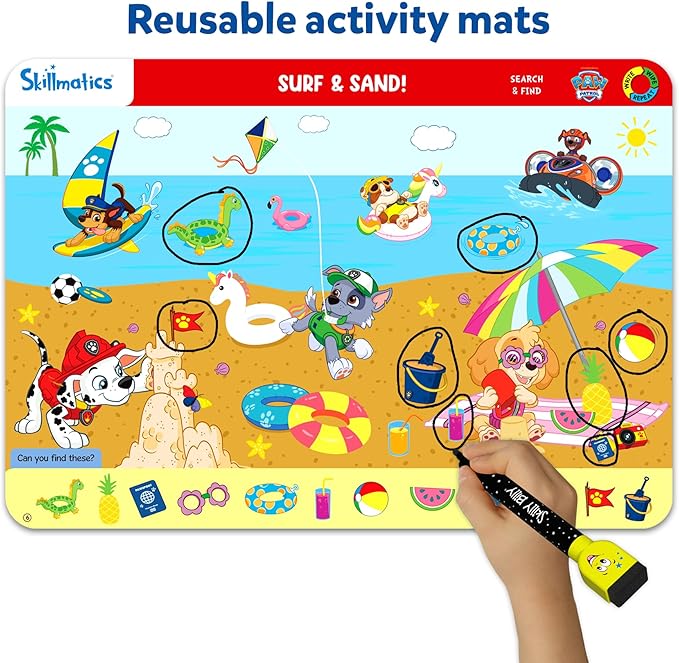 Skillmatics Search and Find PAW Patrol Educational Game - Reusable Preschool Learning Activities, Perfect for Toddlers & Kids Who Love Toys, Art & Crafts, Gifts for Boys & Girls Ages 3, 4, 5, 6
