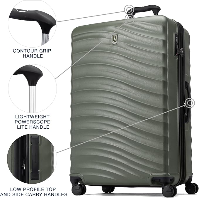 Travelpro Maxlite Air V2 Hardside Expandable Checked Luggage, 8 Spinner Wheels, Lightweight Hard Shell Suitcase, TSA lock, Slate Green, Checked Large 28-Inch