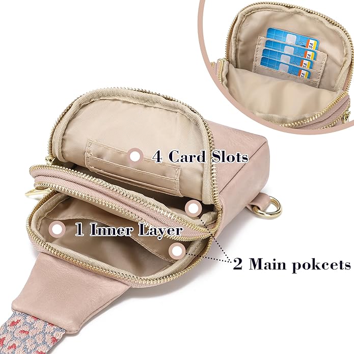INICAT Travel Small Crossbody Sling Bags Women Cross Body Purses Passport Holder Vegan Leather Fanny Packs Birthday Gifts