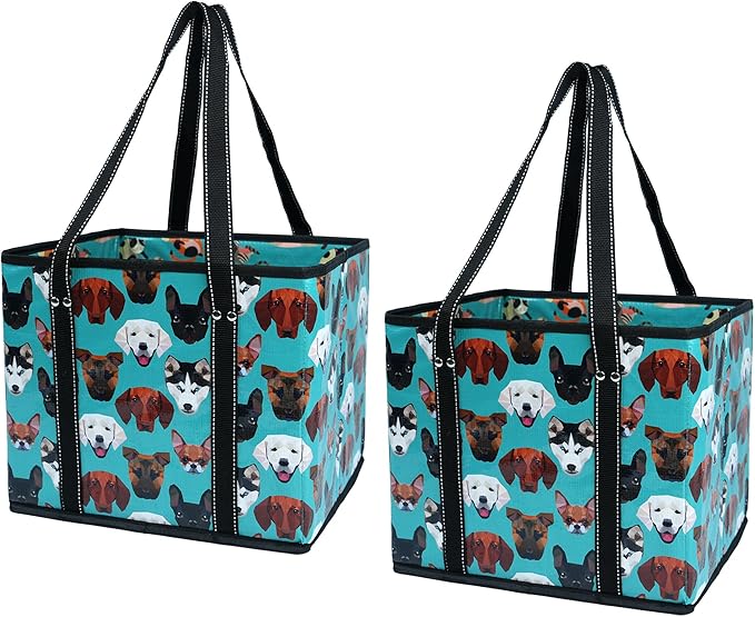 BeeGreen Large Waterproof Reusable Bags Christmas Heavy Duty Shopping Tote for Groceries Pool Gift with Webbing Handles