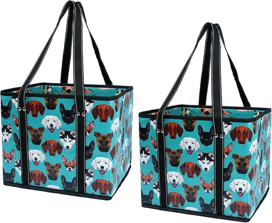 BeeGreen Large Waterproof Reusable Bags Christmas Heavy Duty Shopping Tote for Groceries Pool Gift with Webbing Handles