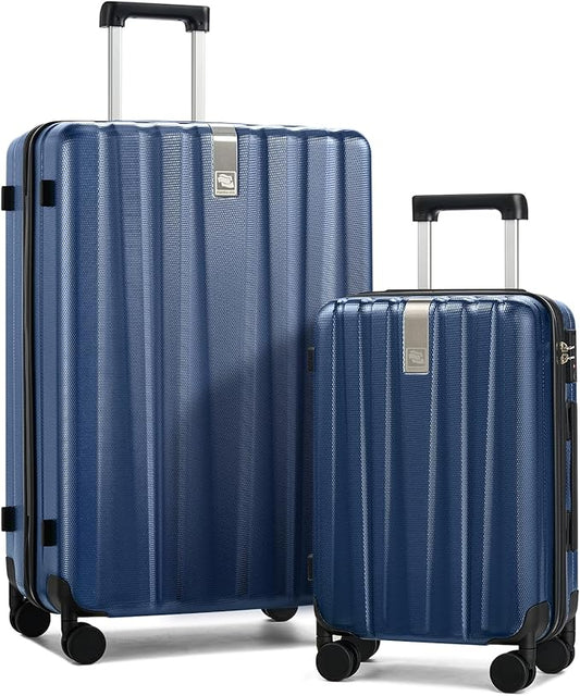 Hanke Hardshell Luggage Sets 2 Piece Extra Large Suitcases with Lock,28 Inch Luggage with Spinner Wheels, Travel Suitcase for Women Men 20 29Inch,Dark Blue
