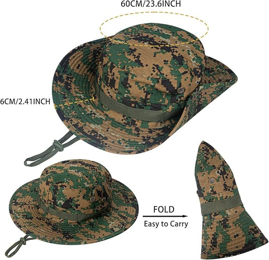 Sun Hats for Men Women Boonie Hat UPF 50+ Bucket Hat Wide Brim UV Protection Fishing Hiking Safari Outdoor Hats