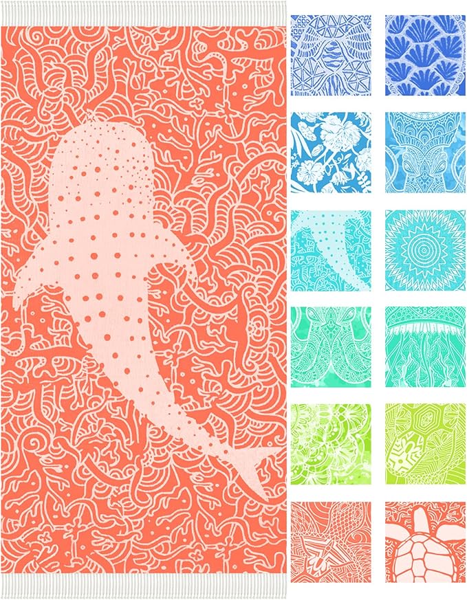 Thin Turkish Beach Towel Lightweight Soft Cotton Extra Large XL Oversized Sand Free Sandproof Absorbent Quick Dry Towels Cloud Bath Pool Travel Compact Essentials Accessories for Adult Gifts