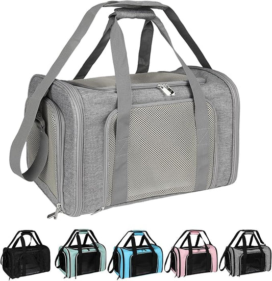Top tasta Dog Cat Carrier Pet Carriers for Small Medium Large Cats Dogs Carrier Soft Sided Small Puppy Dog Carrier Portable Foldable Airline Approved Dog Cat Travel Carrier Grey Large