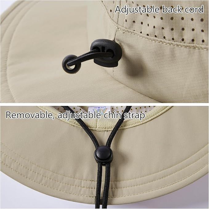 UPF 50+ Bucket Sun Hat with Laser Perforated Mesh Cooling Adjustable Breathable Lightweight for Outdoor Men Women